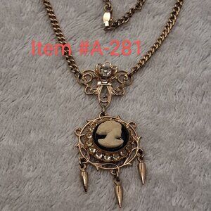 Vintage Fleur De Lis Gold Necklace with 2 Beautiful ensembles , Item # A-281